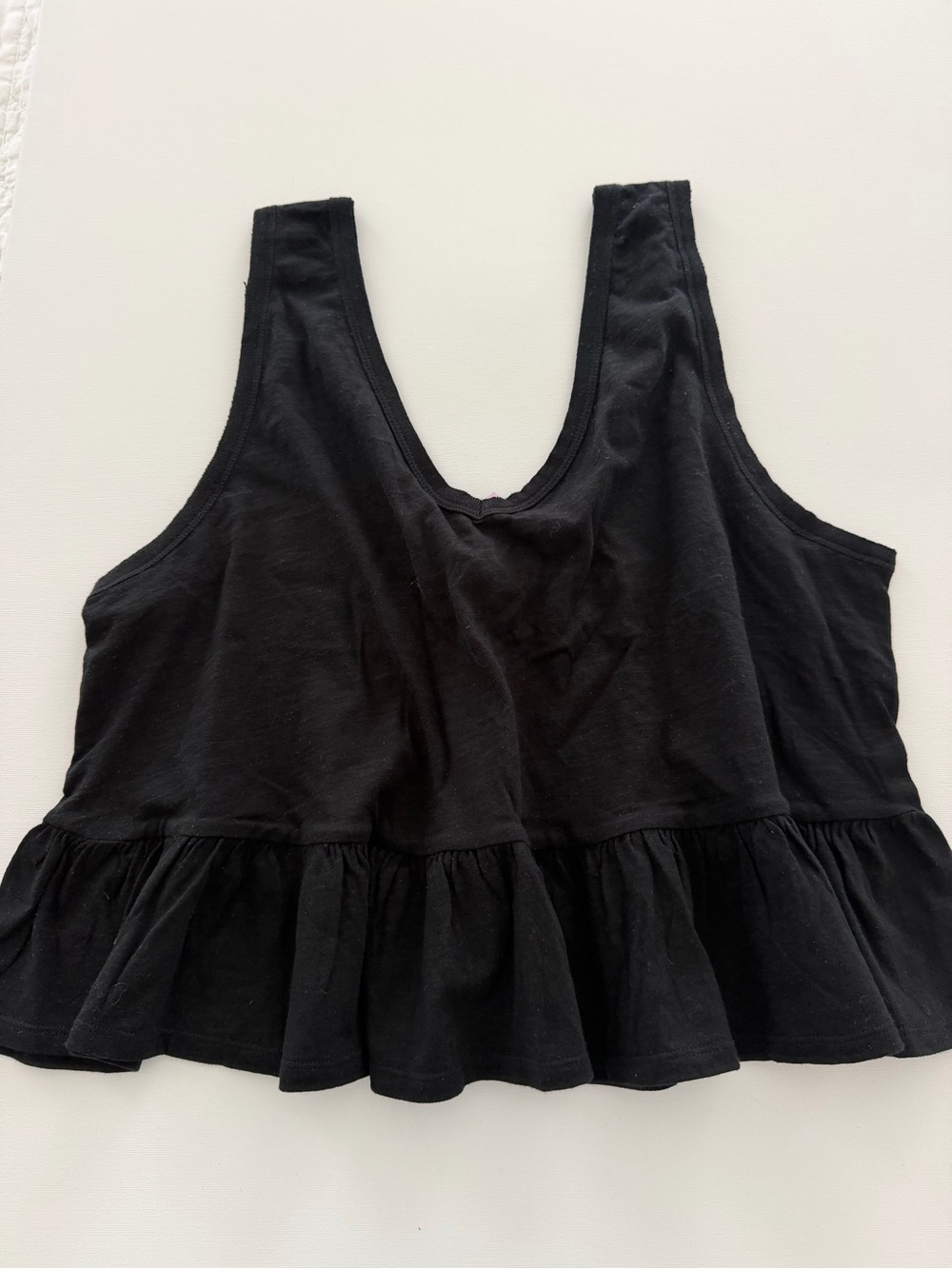 wild fable Black Ruffle Hem Tank - Scoop Neck